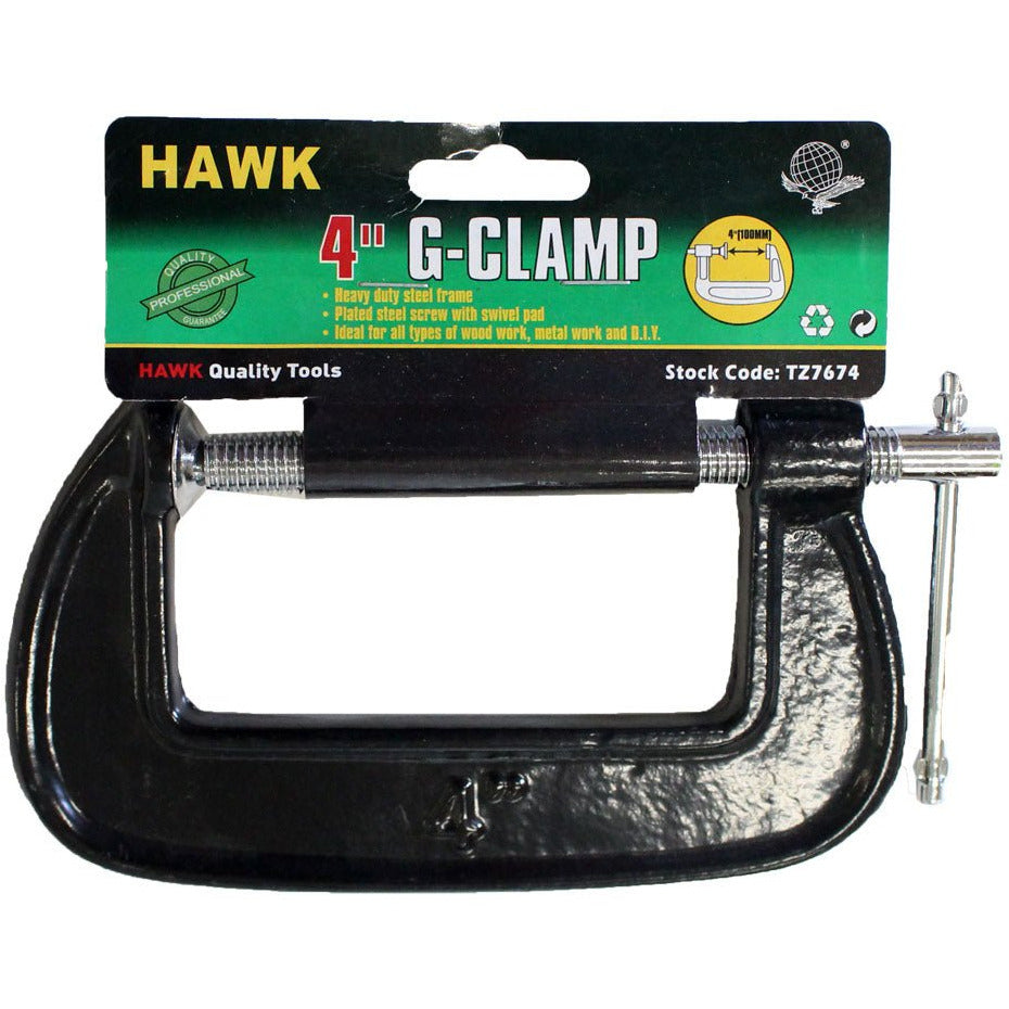 4-Inch Zinc Plated Heavy Duty G-Clamp - TZ03-07674 - ToolUSA