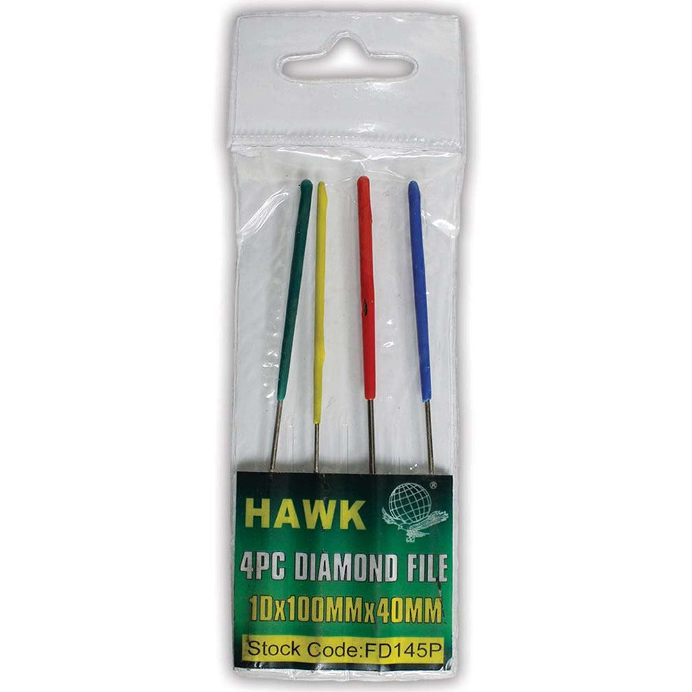 4 Piece 4 Inch Diamond, Needle File Assortment - F-90145 - ToolUSA