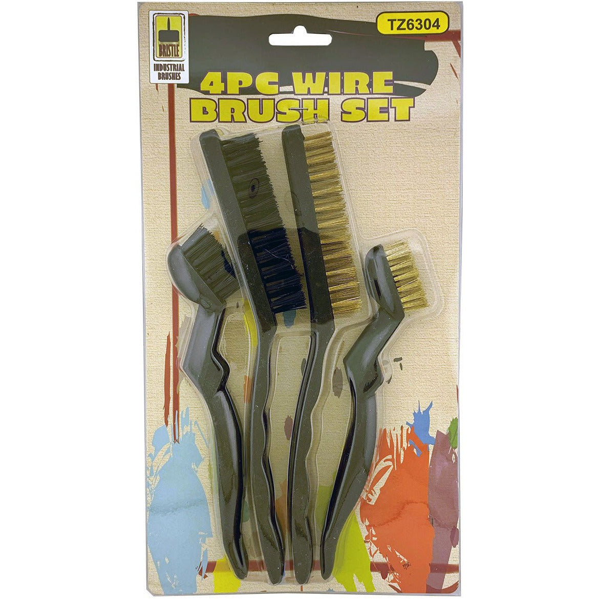 4 Piece Brass & Nylon Wire Brush Set - TZ63-06304 - ToolUSA