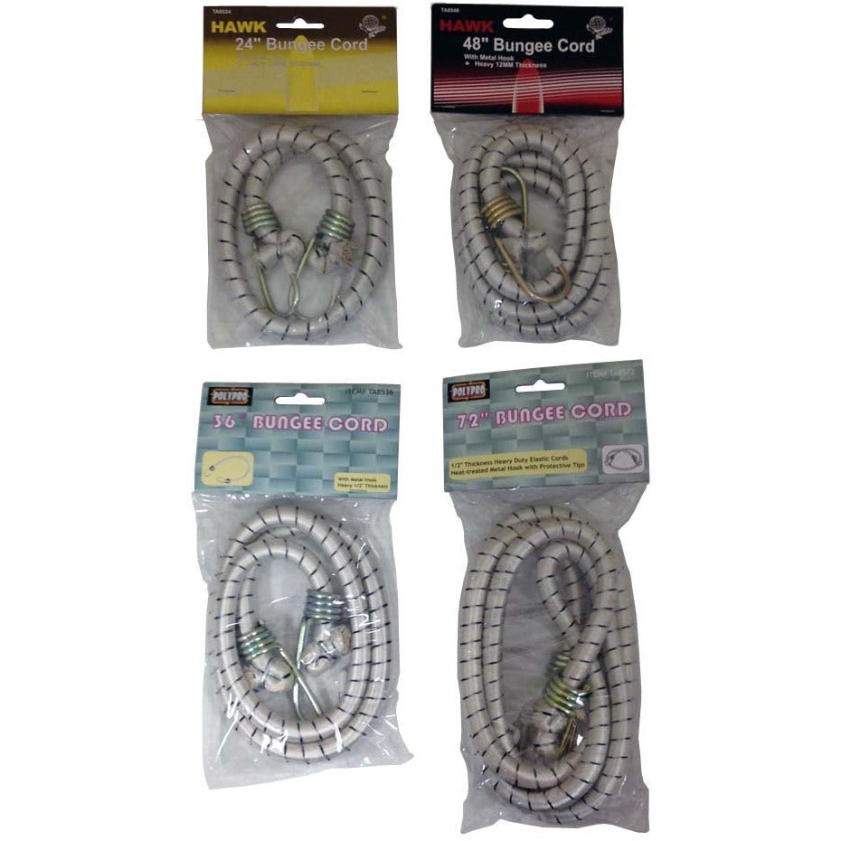 4 Piece Heavy Duty Bungee Cord Assortment - KIT-8524 - ToolUSA