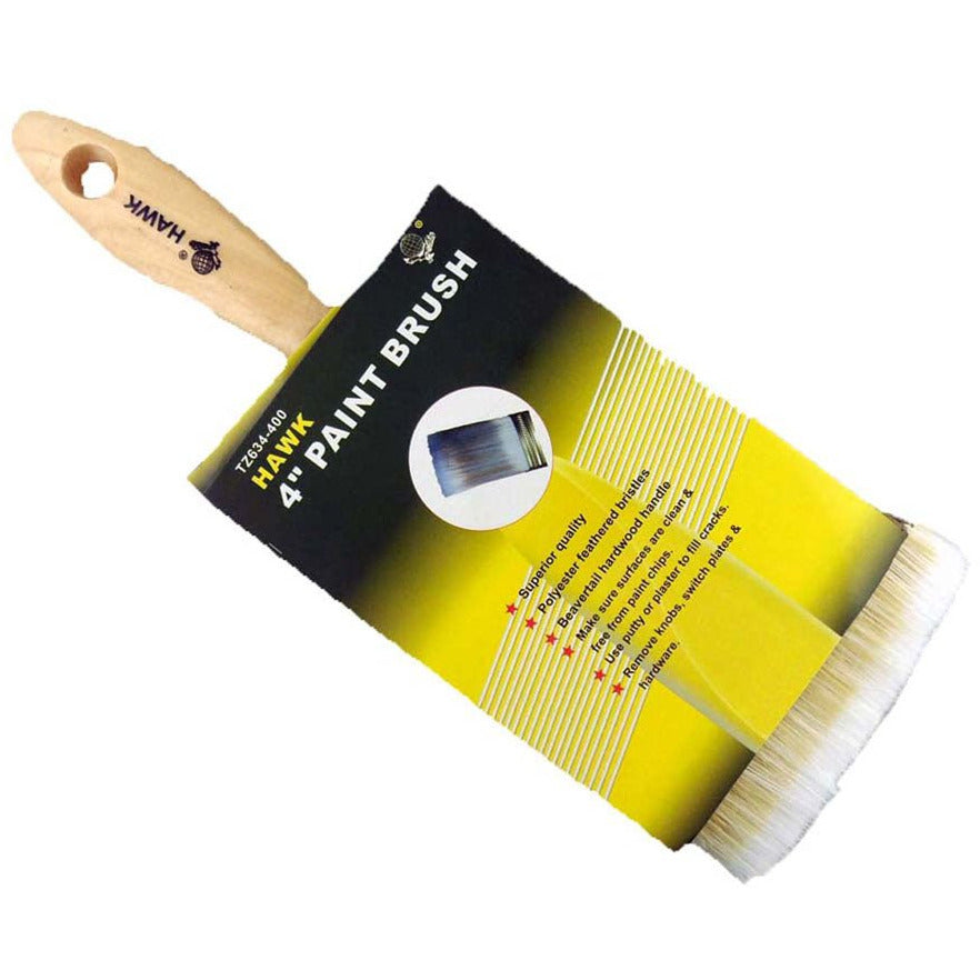 4" Wide Bristle Brush - For House Painting, Varnish Or Lacquer (Pack of: 2) - TZ63-28439-Z02 - ToolUSA