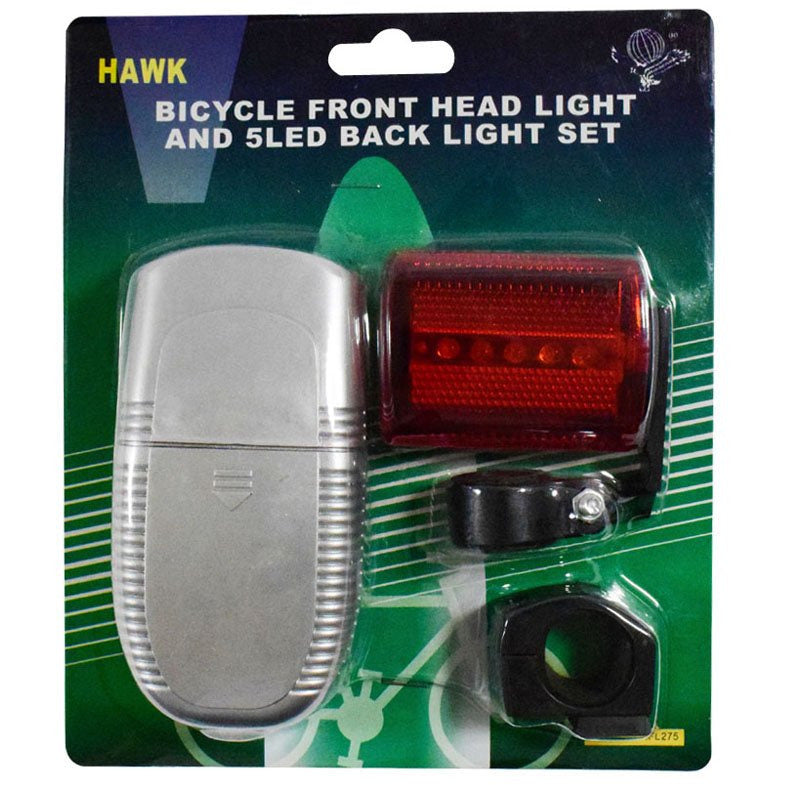 4.5 DETACHABLE BICYCLE HEADLIGHT AND 1.5" X 2.5" REAR LIGHT WITH CLIPS - FL-00275 - ToolUSA