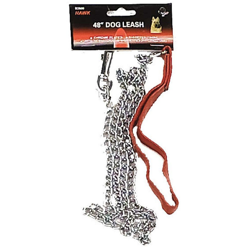48 Inch Metal Pet Leash Chain with Swivel Hook and Grip Strap - PET-02600 - ToolUSA