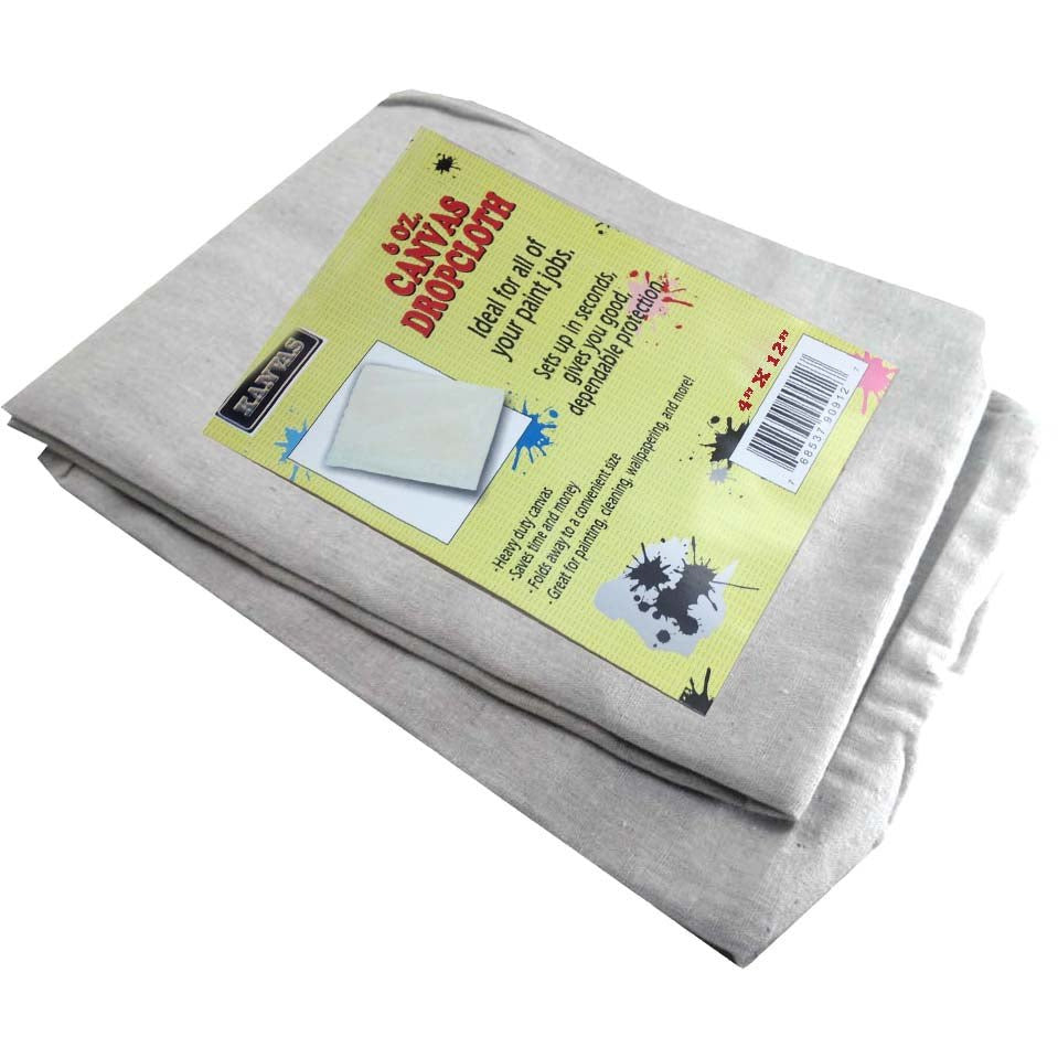 4x12 Foot Cotton Canvas Drop Cloth - TT-00412 - ToolUSA