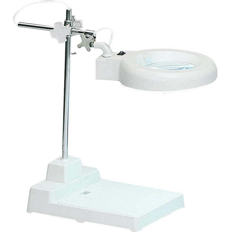 5" 3x Magnifier Fluorescent Lamp Stand, White - MG-89260 - ToolUSA