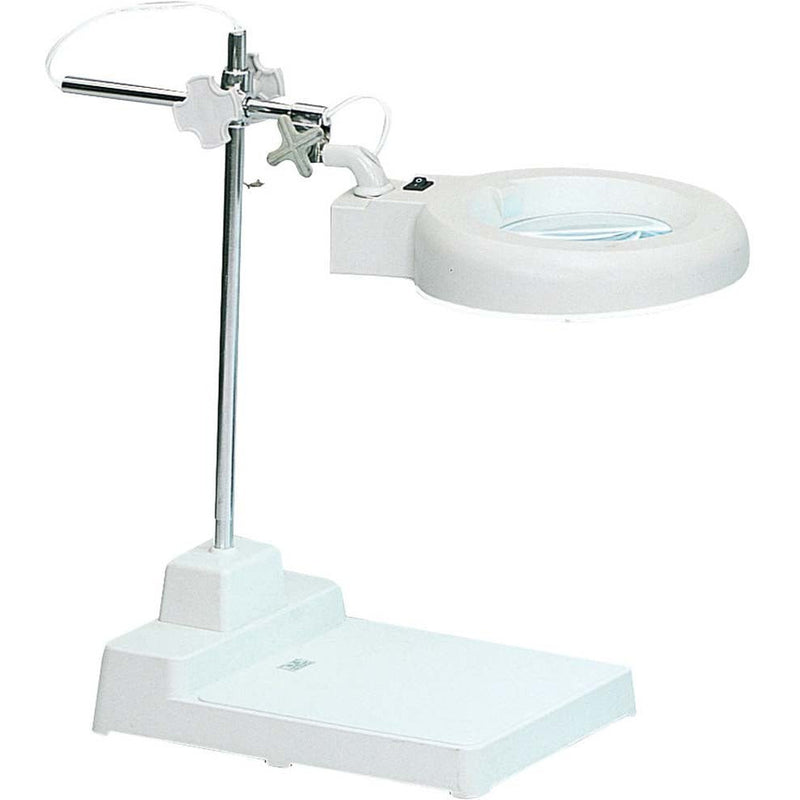 5" 3x Magnifier Fluorescent Lamp Stand, White - MG-89260 - ToolUSA