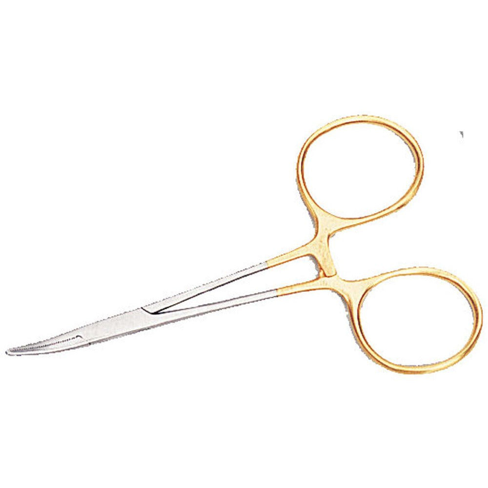 5" Curved Hemostat - Big Finger Holes/Half Gold Color - S32-93252 - ToolUSA