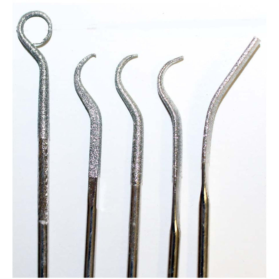 5 Piece 5.75 Inch Diamond File Set with PVC Coated Handles - F-00345 - ToolUSA