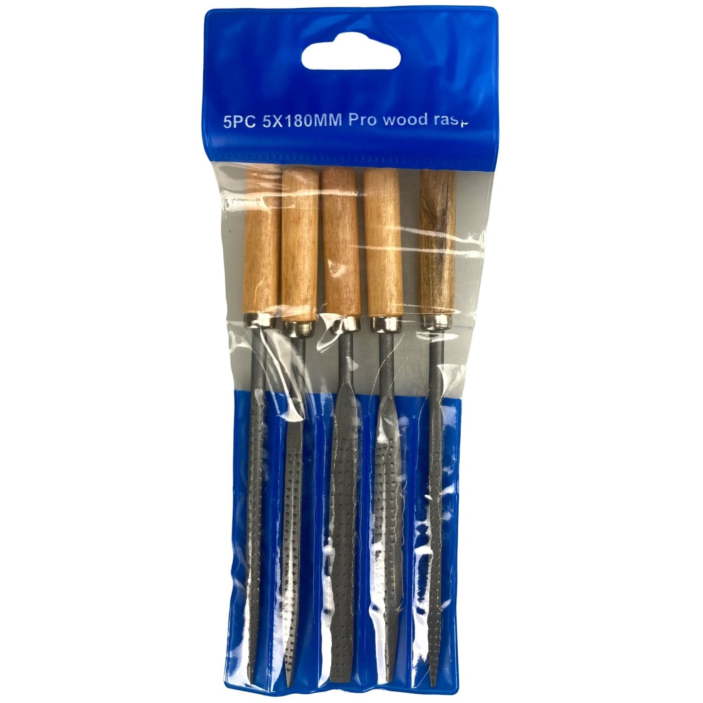 5-Piece 7-Inch Wood Rasp Set - Round, Square, Rectangular - F-00385 - ToolUSA