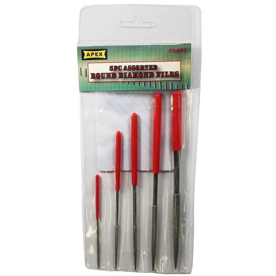 5 Piece Graduated Size Diamond File - 3/32" - 1/8" - F-73543 - ToolUSA