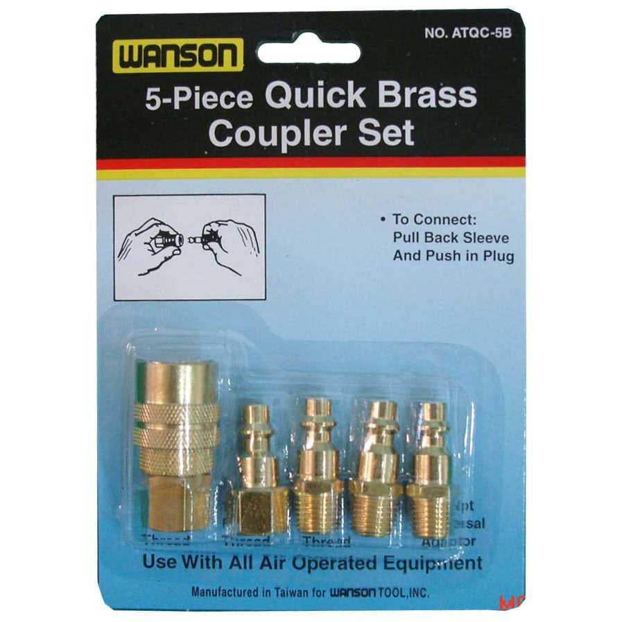 5 Piece Quick Brass Coupler Set - TU-FR-8237 - ToolUSA