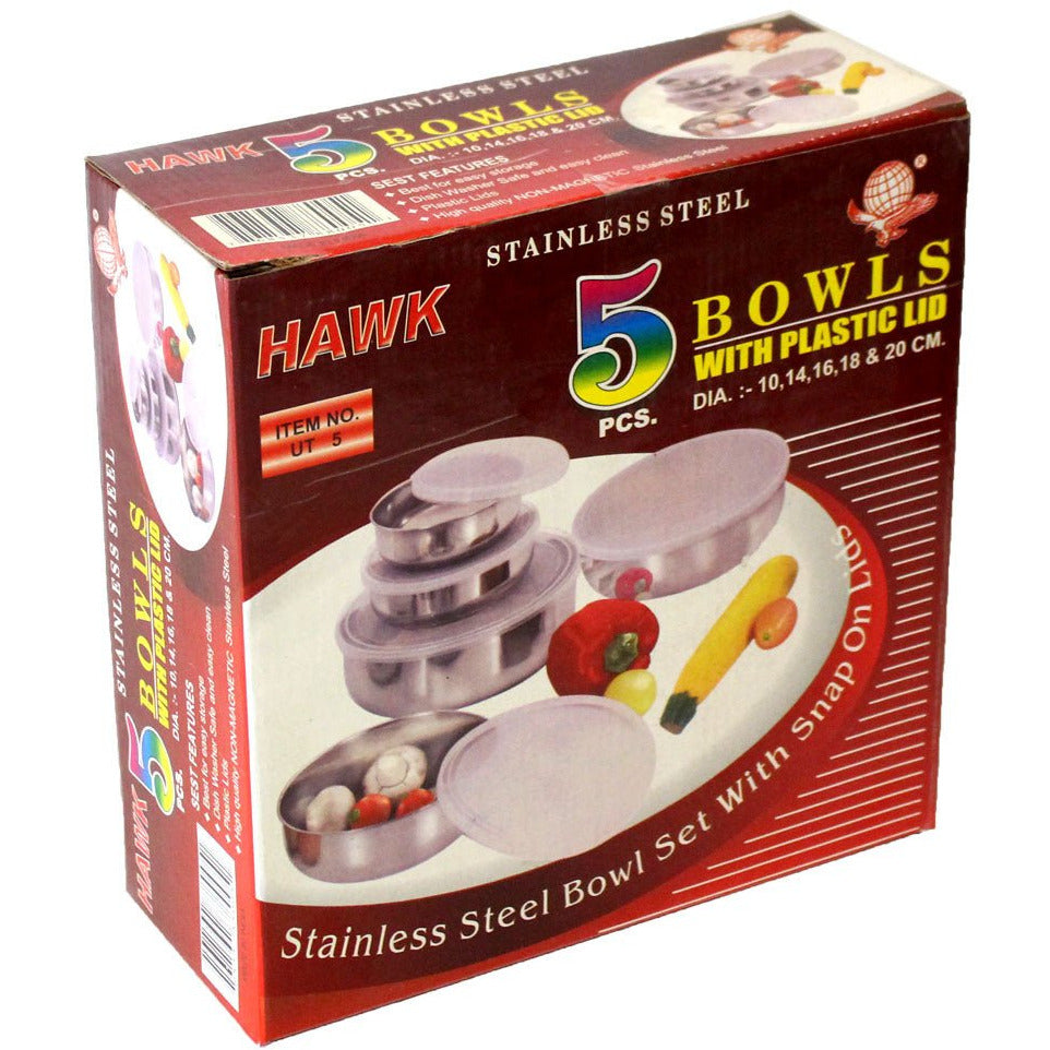 5 Piece Stainless Steel Food Storage Set - U-88005 - ToolUSA