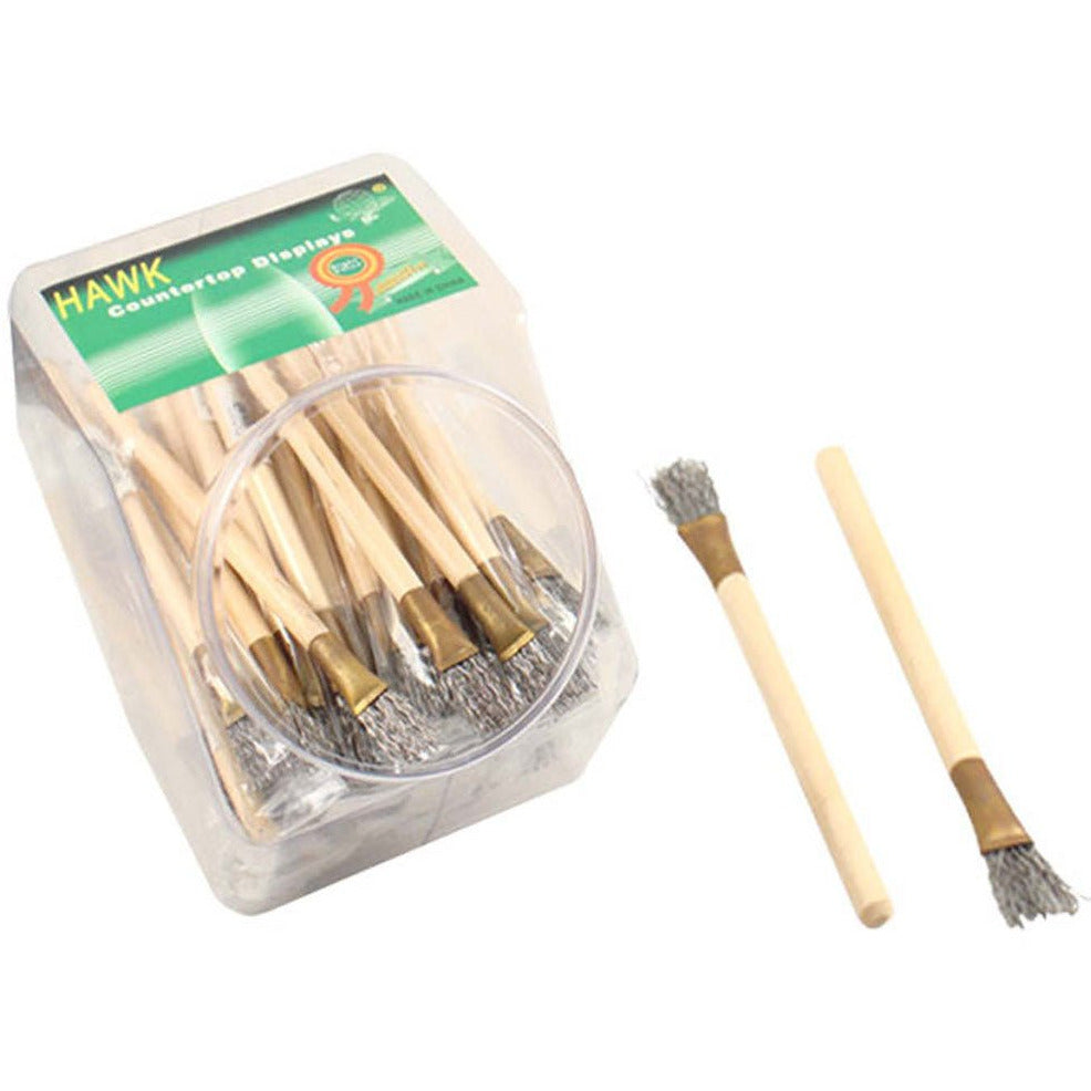 50 Piece Display Jar Of Mini Steel Brushes For Heavy Duty Small Areas Of Cleaning - TZ6311-J50 - ToolUSA