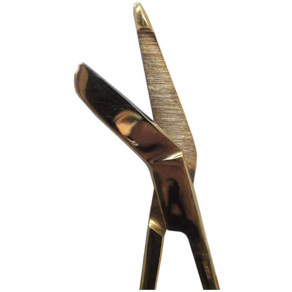 5.5" Gold Plated Bandage Scissors, Angled Tips - SC-98555 - ToolUSA