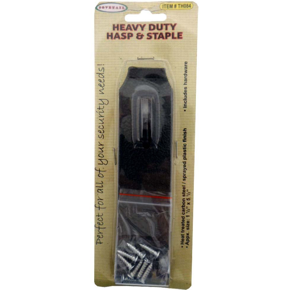 5.5 Inch Steel Heavy Duty Hasp & Staple with Screws For Installation (Pack of: 1) - TH084 - ToolUSA