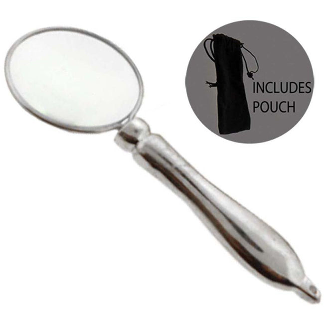 5X Power Magnifier, 1.25" Glass Lens, Tiny Handheld Magnifier With Chrome Frame & Handle - MG-01502 - ToolUSA