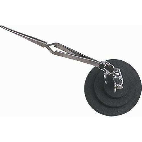 6-1/2 Inch Cross Lock Tweezers, Attached To A Heavy Weight Round Base - TJ01-01100 - ToolUSA
