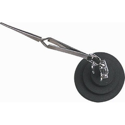 6-1/2 Inch Cross Lock Tweezers, Attached To A Heavy Weight Round Base - TJ01-01100 - ToolUSA