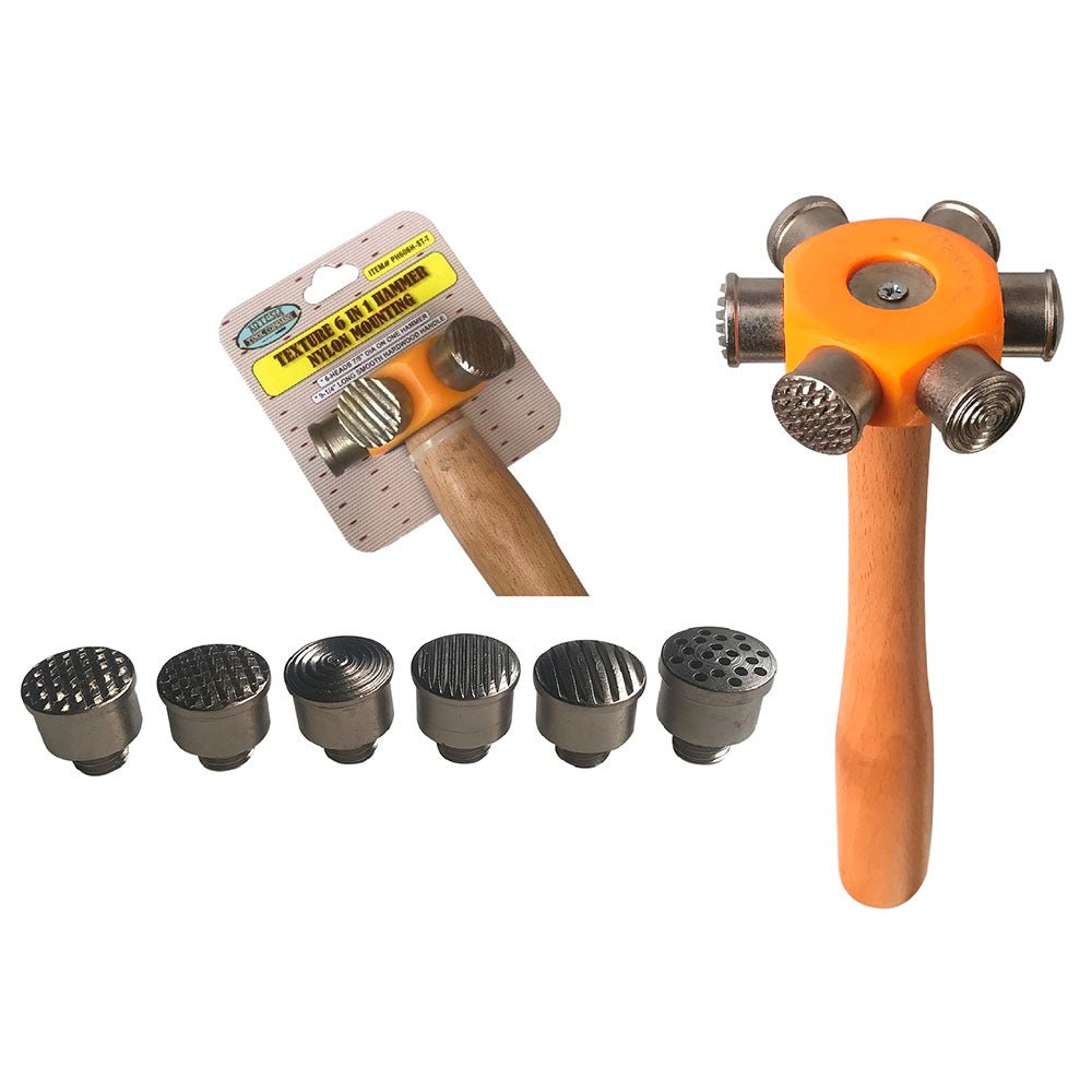 6-in-1 Steel Head Texturing Hammer - 6 Different Patterns - PH