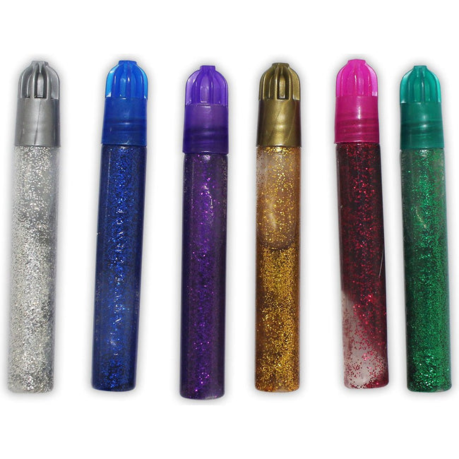 6 Piece 9ml Glitter Glue Pens in Various Colors - CR-91023 - ToolUSA