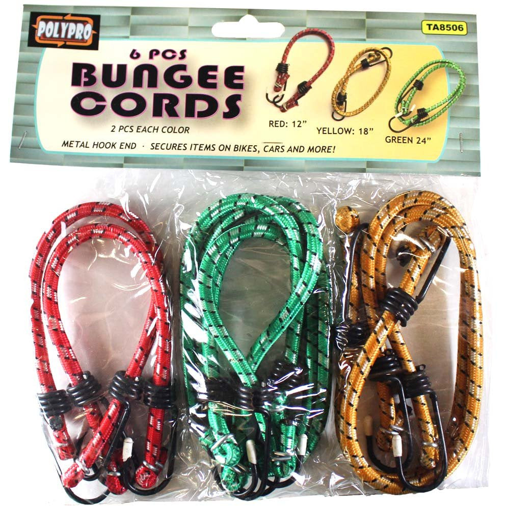 6 PIECE BUNGEE CORD MULTIPACK - TA-08506 - ToolUSA