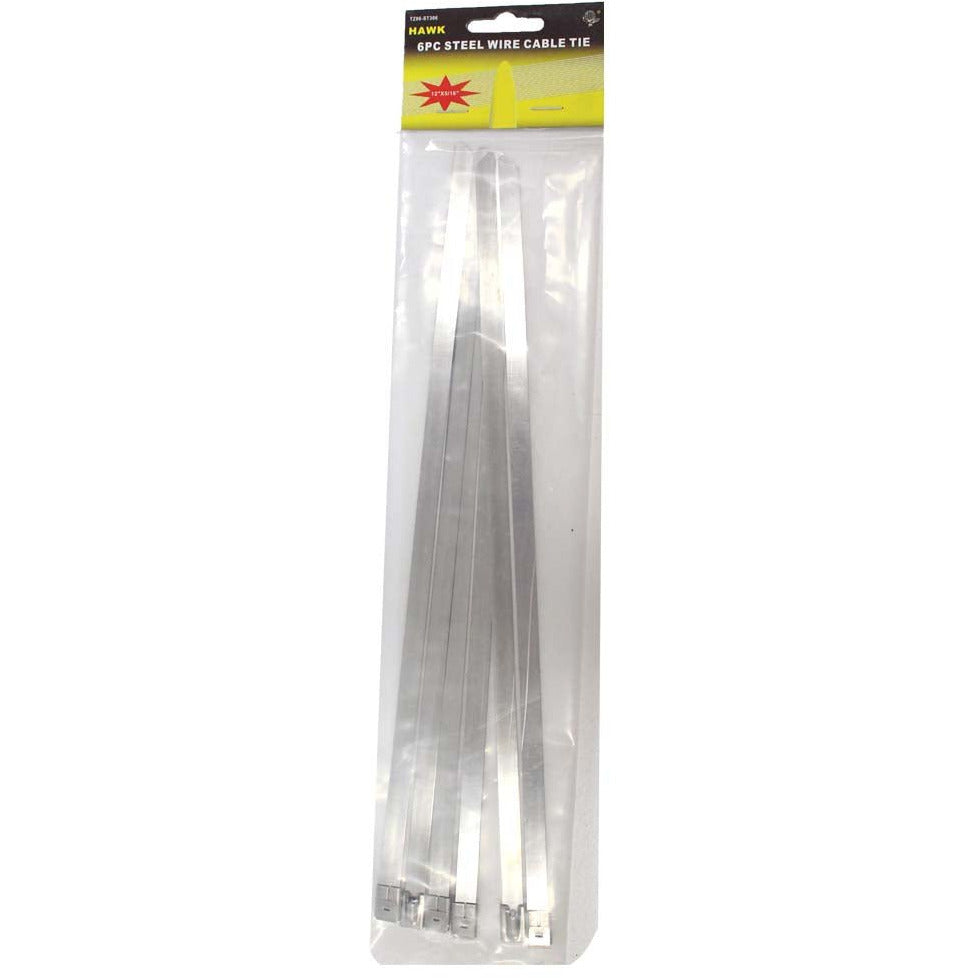6 Piece Flat Steel Wire Cable Ties - TZ03-98684 - ToolUSA