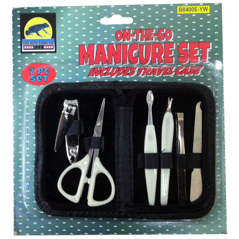 6 Piece Professional Style Nail & Facial Care Grooming Kit - B8400-E-YW - ToolUSA
