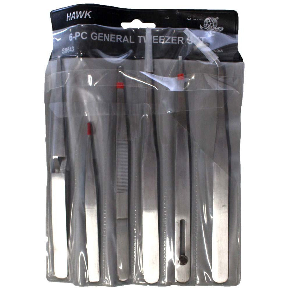 6 Piece Tweezer Set - S1-18643 - ToolUSA