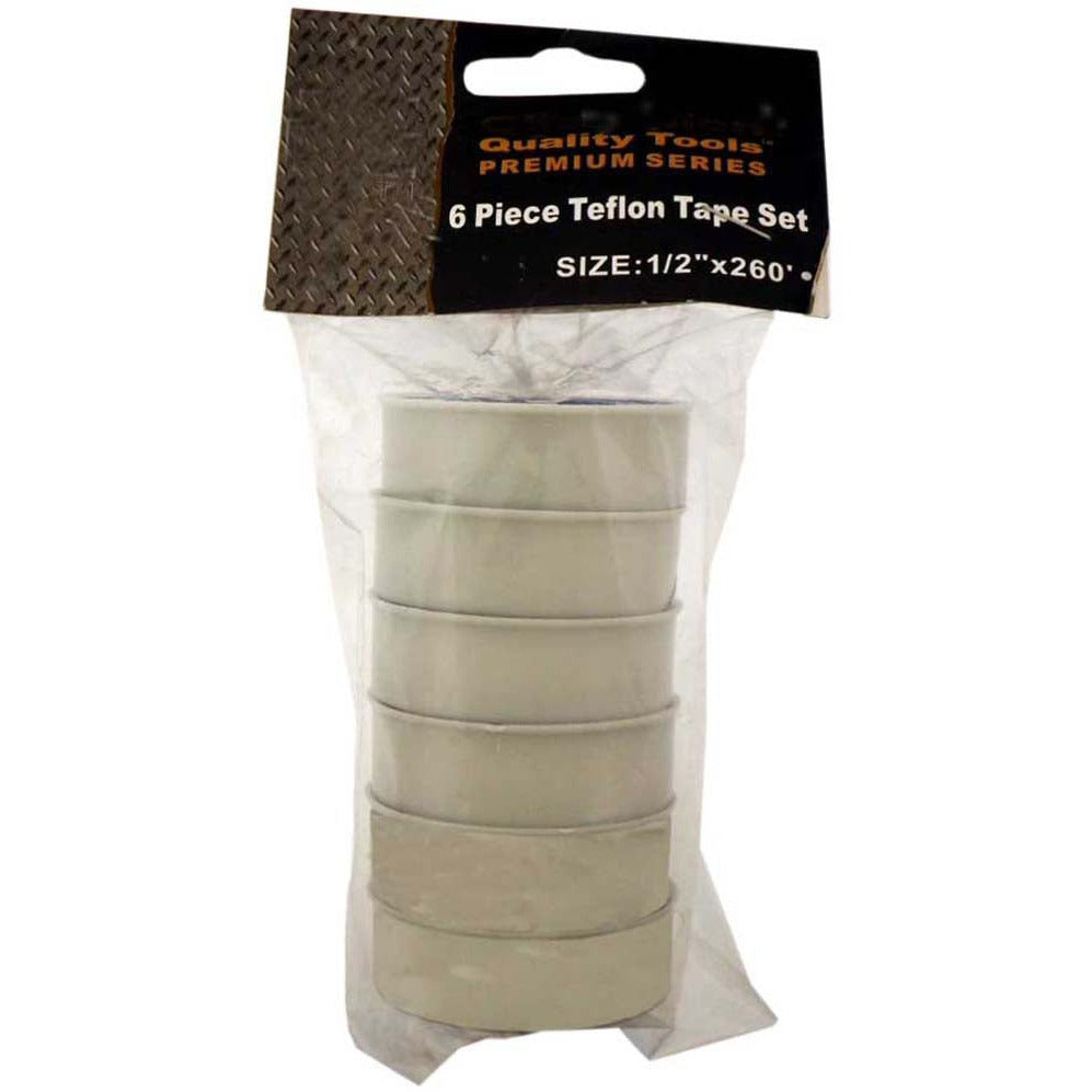 6 Rolls of Teflon Tape - 0.5 Inch x 43 Feet - D1-27568 - ToolUSA