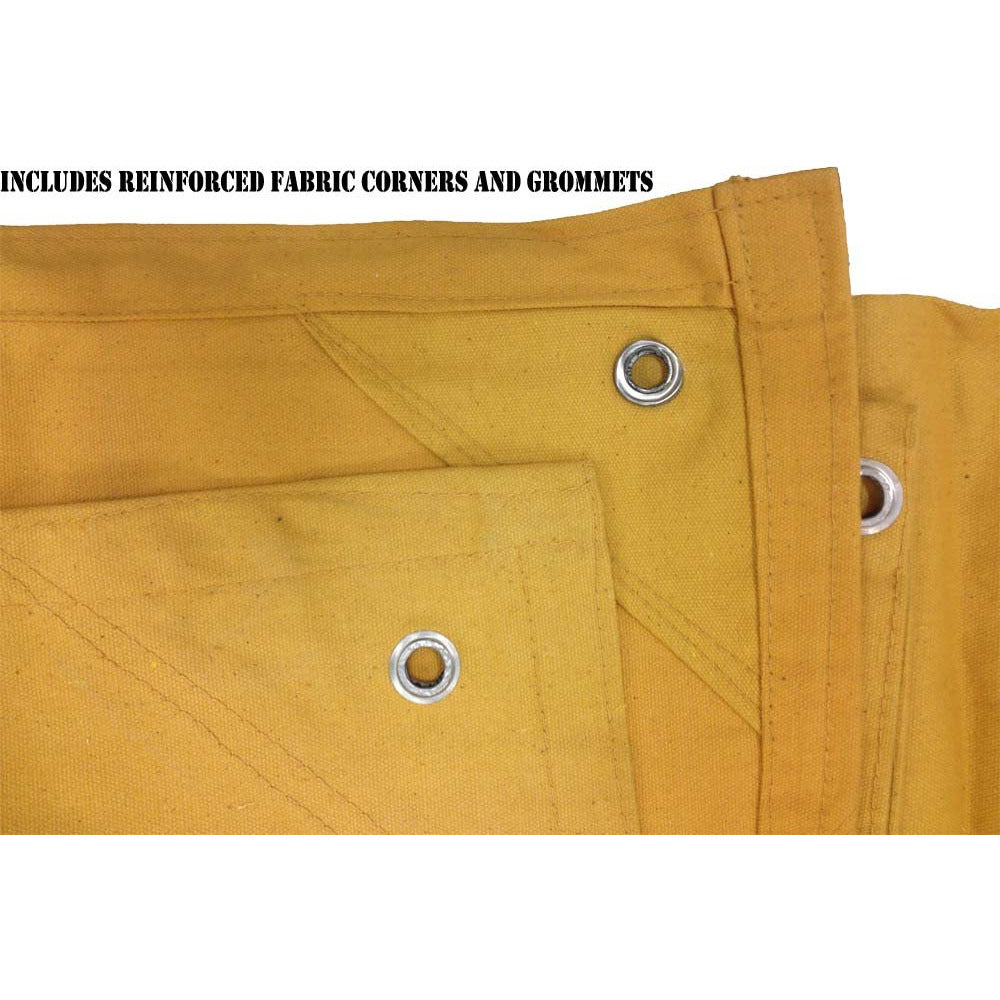 6 x 8 Foot Yellow Canvas Water Repellent Tarp - TT-15402 - ToolUSA