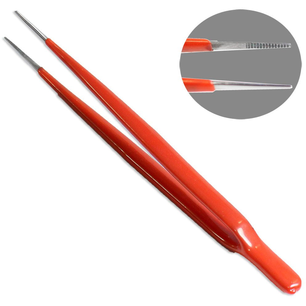 6.5" Vinyl Coated Tweezers - Staight Tips (Pack of: 2) - S1-71236-Z02 - ToolUSA