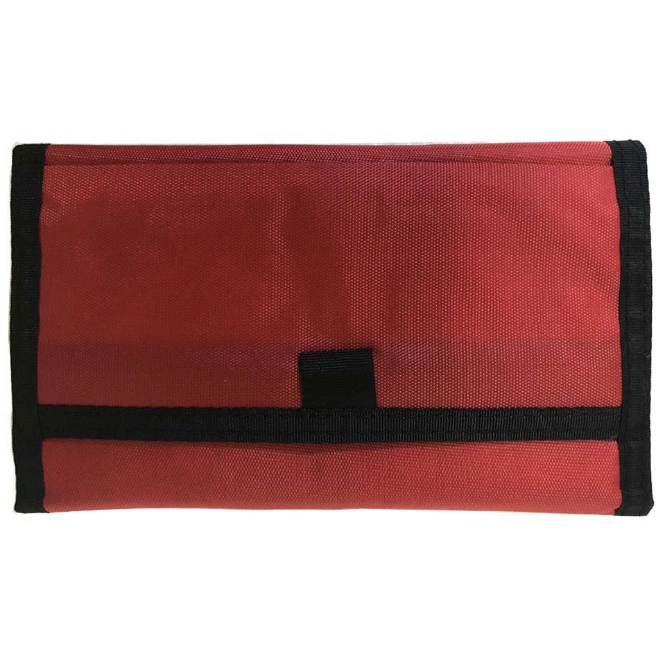 7-1/4 X 4-1/4 Inch Bi-Fold Red Nylon Wallet With 4 Card Slots, 1 Clear Pocket And Zipper Pocket - GB-CB500RD - ToolUSA