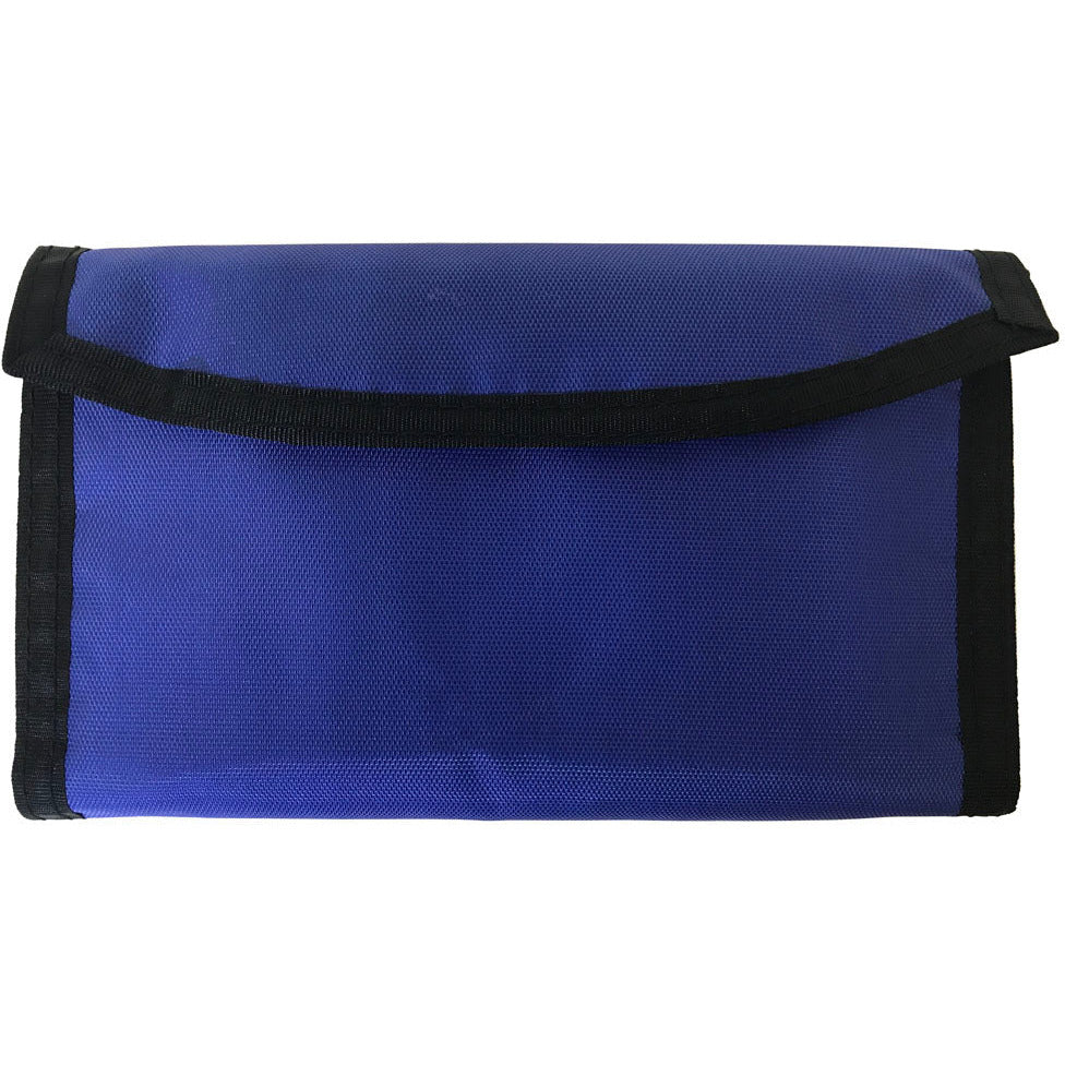 7-1/4 X 4-1/4 Inch Bi-Fold Royal Blue Nylon Wallet With 4 Card Slots, 1 Clear Pocket And Zipper Pocket - GB-CB500RB - ToolUSA