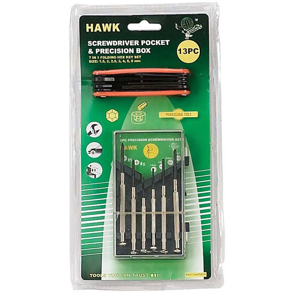 7-in-1 Folding Hex Key with 6 Precision Screwdrivers - PS-10620 - ToolUSA