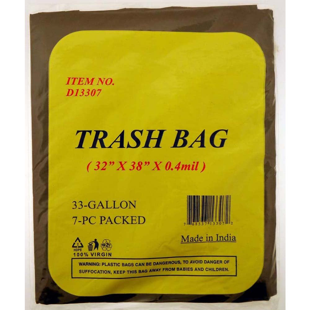 7 Piece 33 Gallon Trash Bags (Pack of: 2) - PLS-13307-Z02 - ToolUSA