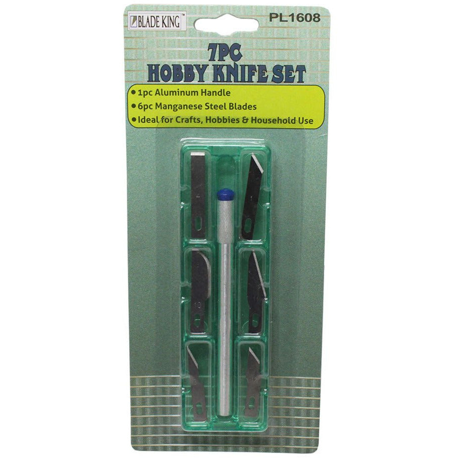 7 Piece Hobby Knife Set, Plastic Box (Pack of: 2) - CR-01608-Z02 - ToolUSA