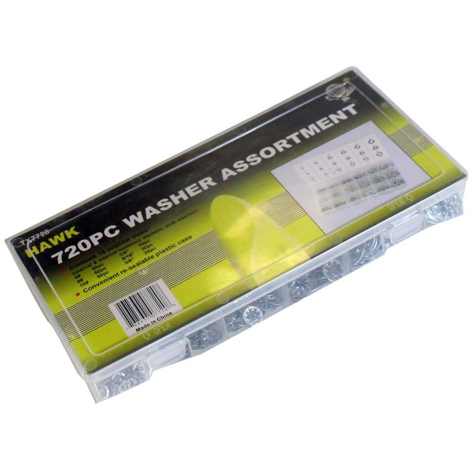720 Piece Metal Washer Rings Assortment (Pack of: 1) - TX7720 - ToolUSA
