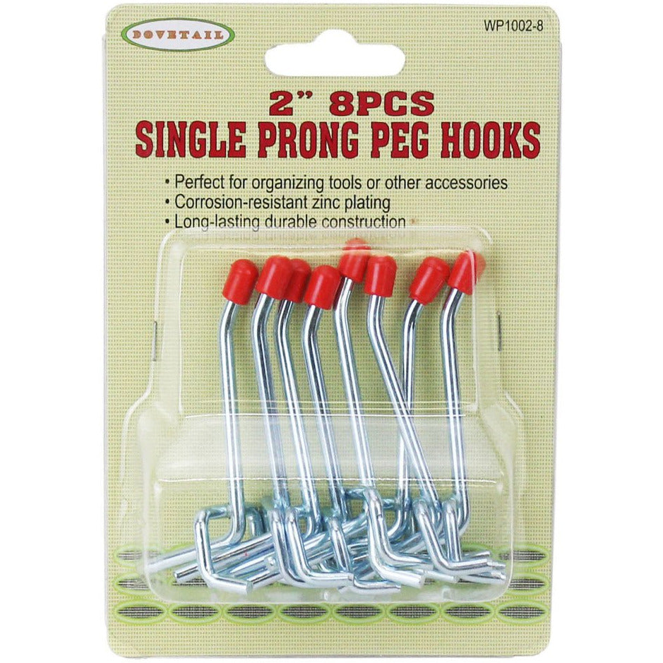 8 PIECE, 2" SINGLE STRAIGHT HOOKS SET - HW-10028 - ToolUSA