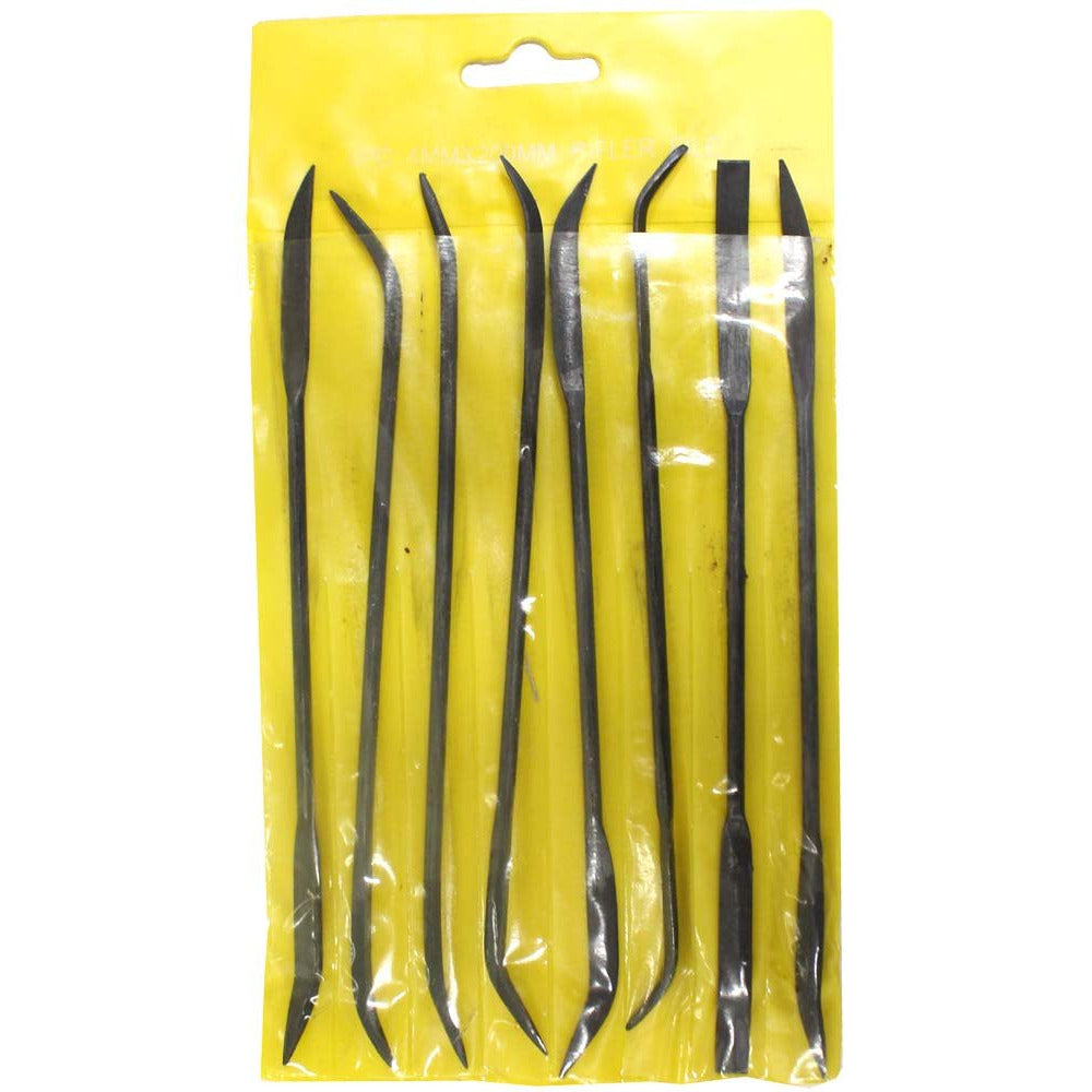 8 Piece 8-Inch Black Riffler Files - F-00488 - ToolUSA