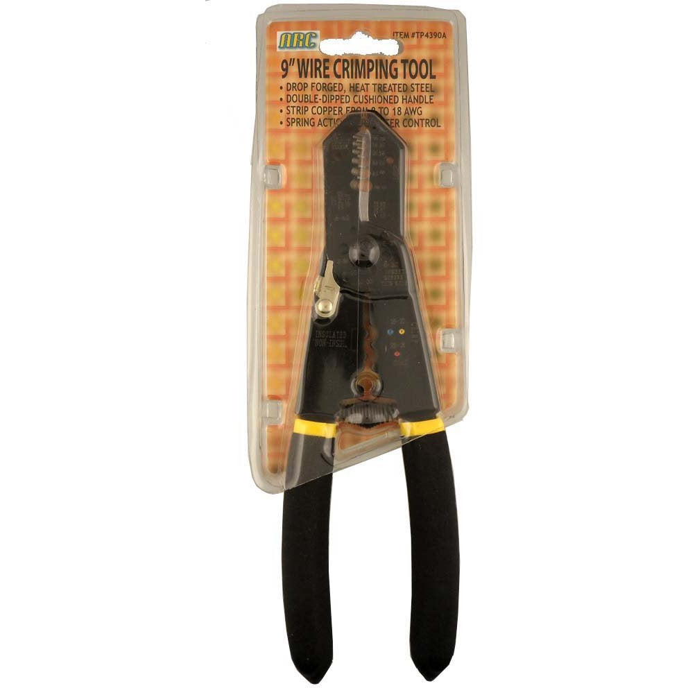 8" WIRE CRIMPING AND CUTTING TOOL WITH SIZE GAUGE & SPRING ACTION - TP-28482 - ToolUSA