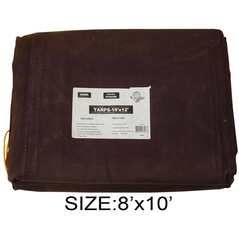 8' x 10' Dark Brown Canvas Tarp - TT-80810 - ToolUSA