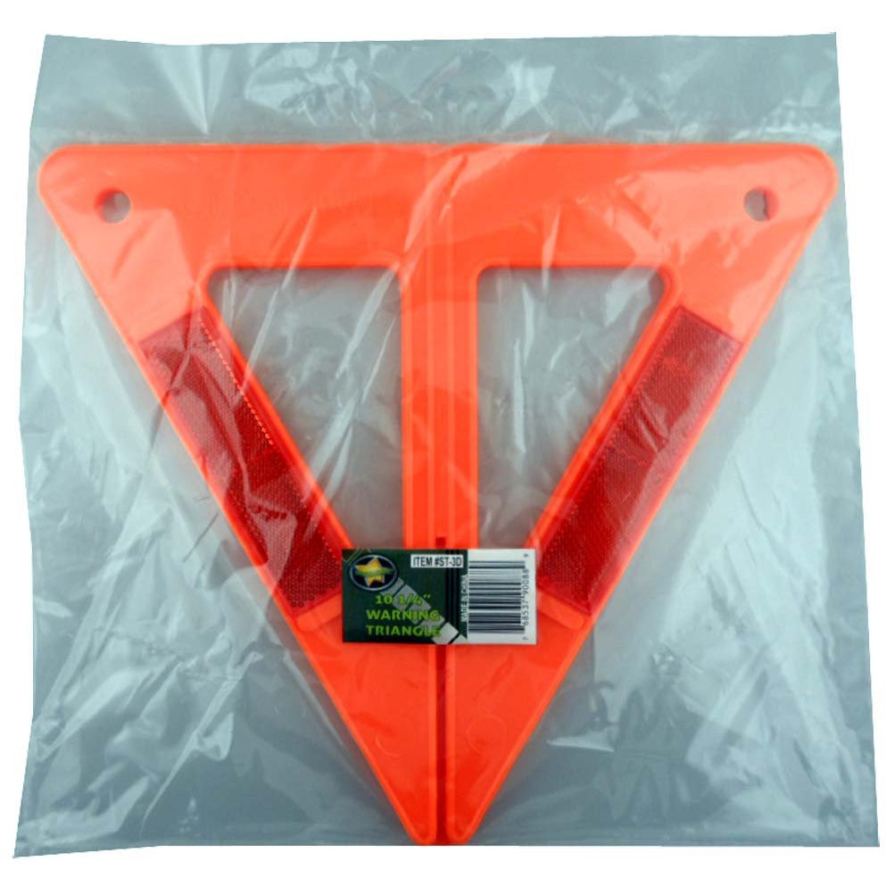 9", 3D Plastic Safety Triangle For Side Of The Road Safety - SF-90088 - ToolUSA