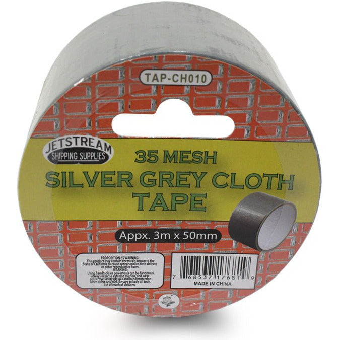 9 Foot X 2 Inch Silver Color Cloth Tape Made With 35 Mesh - TAP-CH010 - ToolUSA