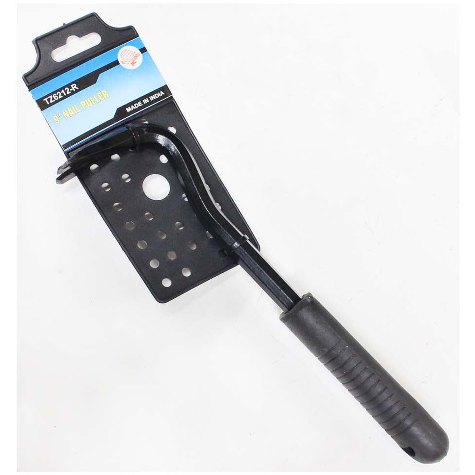 9 Inch Black Steel Nail Puller with Rubberized Textured Handle - TZ-45192 - ToolUSA