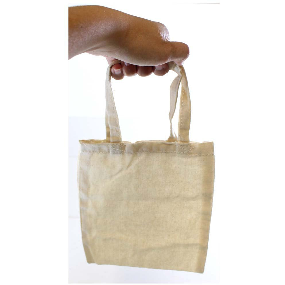 9 Inch Long Tote Bag, Natural Cotton (Pack of: 2) - AB-70010-Z02 - ToolUSA