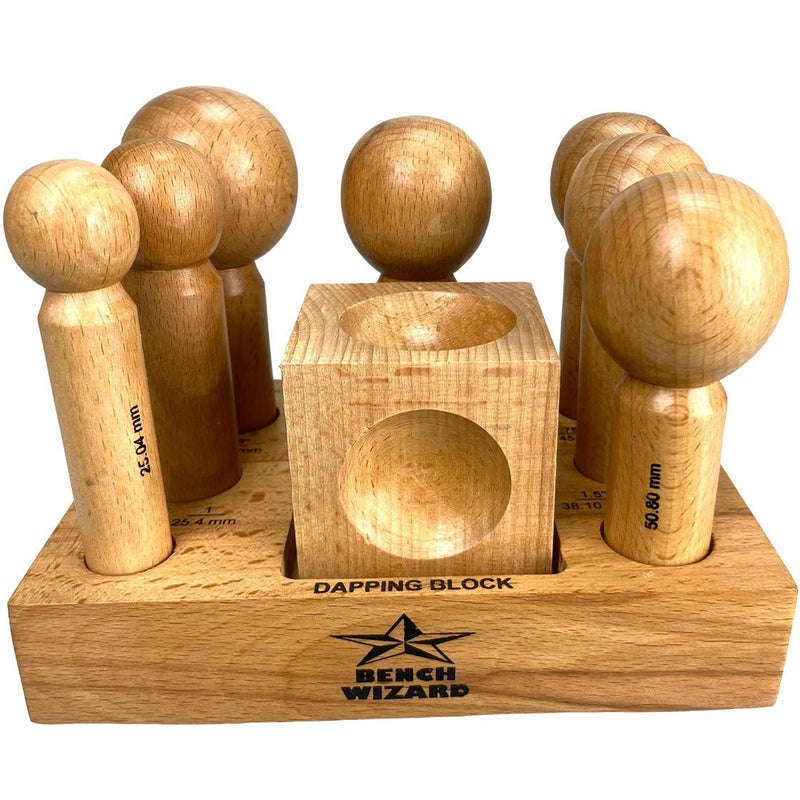 9 Pcs. Wooden Dapping Punch Set - ToolUSA