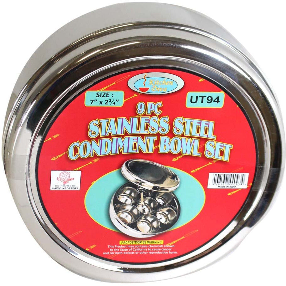 9 Piece Stainless Steel Condiment Set - UT94 - ToolUSA