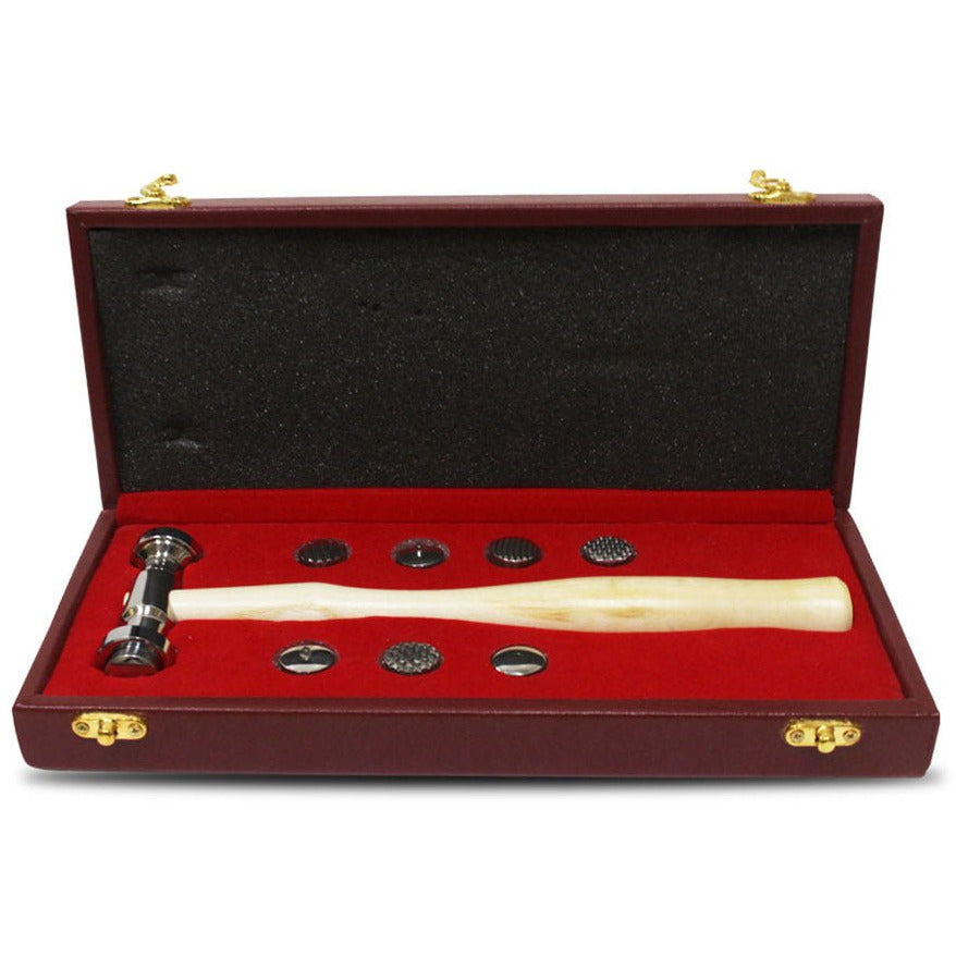 9 Piece Texturizing Hammer Set | Interchangeable Heads & Wooden Handle - PH609-P-BX - ToolUSA