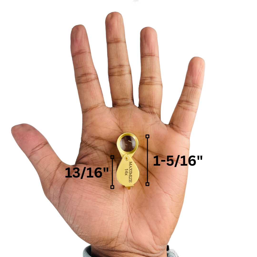 Gold Mini Jeweler's Loupe - 14X Power - TJ-29308 - ToolUSA