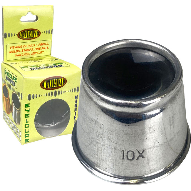 Silver Jeweler's Loupe - 10X Power (Pack of: 2) - MG-30920-Z02 - ToolUSA
